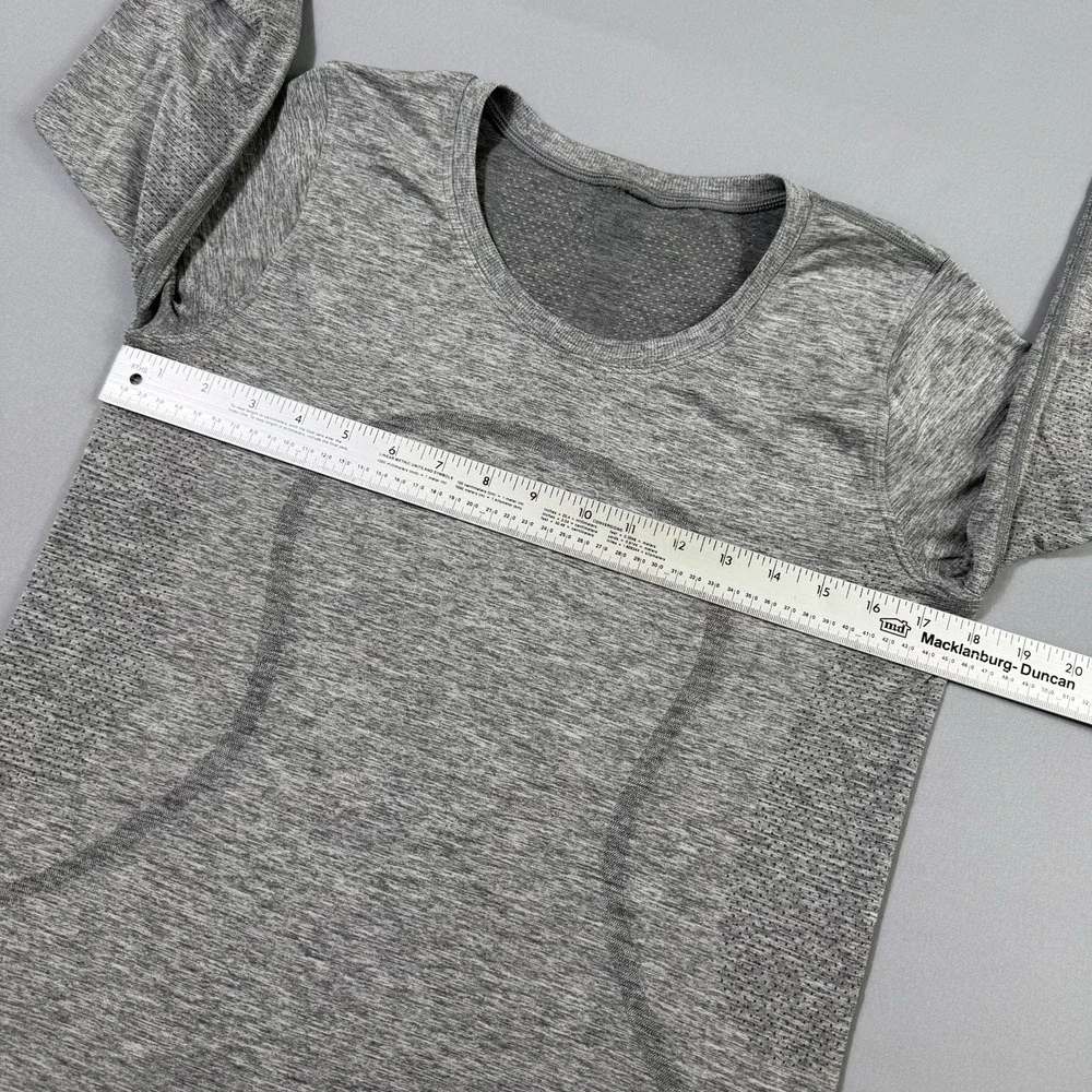 Lululemon Swiftly Tech Long‎ Sleeve Shirt Womens 8 Grey Heather Running Gym Yoga
